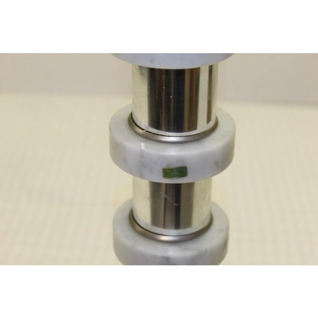 1970s 1970s Stacked Rings of Carrara Marble Table Lamp For Sale - Image 5 of 8