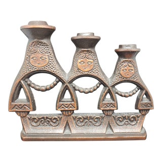 Vintage 3-Tier Matryosha Russian Doll Candelabra For Sale