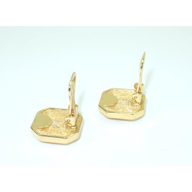 Christian Dior Blue Crystal & Rhinestone Gold Plated Earrings, 1980's For Sale - Image 9 of 11