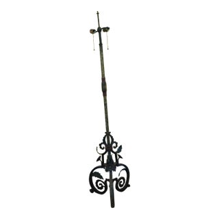 1920s Mizner Wrought Iron Lamp For Sale
