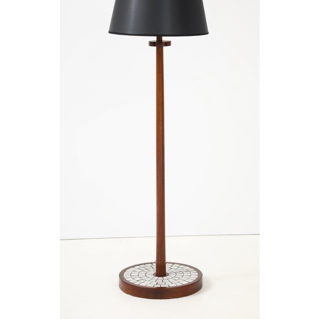 Wood Martz Marshall Studio Ceramic Tile and Walnut Floor Lamp For Sale - Image 7 of 8