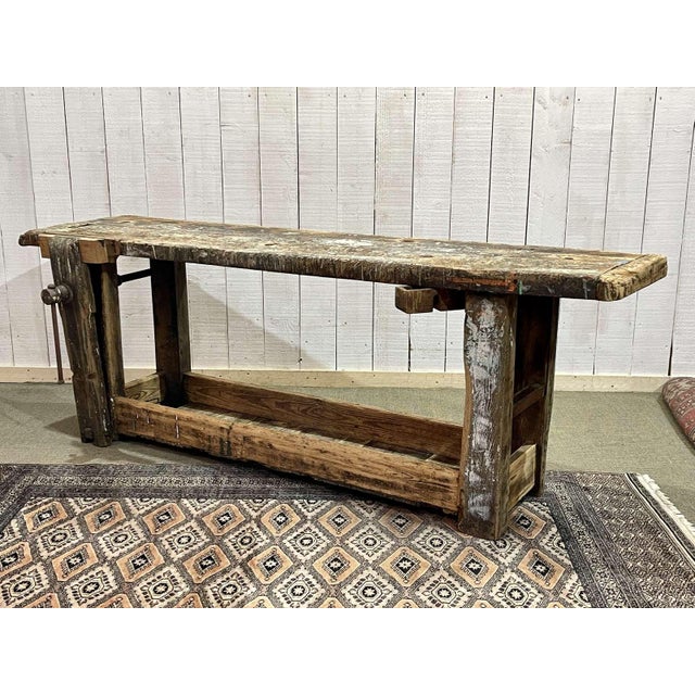 Carpenters Workbench in Oak and Fir, 1930s For Sale - Image 9 of 15