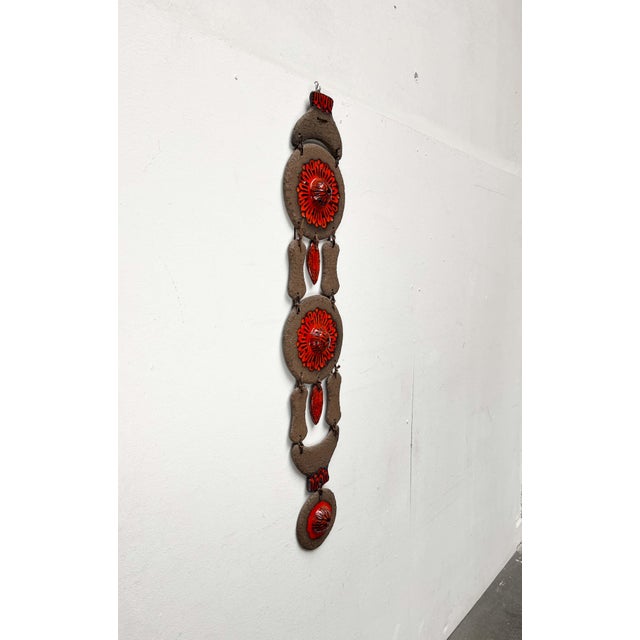 Mid-Century Modern Brutalist Danish Studio Pottery Wall Hanger from Clara Helmich, 1982 For Sale - Image 9 of 18