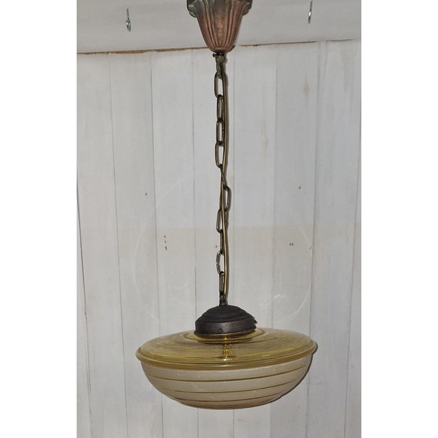 German Art Deco Hanging Lamp, 1930s For Sale - Image 3 of 8
