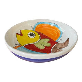 Large Ceramic Fish Bowl by Nino Parrucca Signed and Numbered. Circa 1990s For Sale