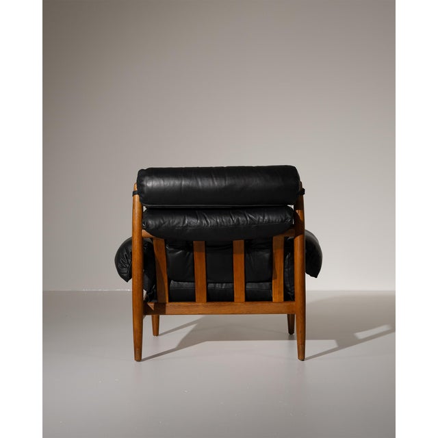 Black Leather Amiral Chair by Eric Merthen, Sweden, 1960 For Sale - Image 6 of 14