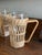 Late 20th Century Vintage Rattan Wrapped Glasses and Pitcher - Set of 8 For Sale - Image 5 of 6