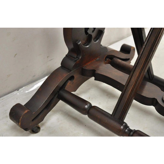 Antique American Victorian Carved Black Walnut Adjustable Folio Print Stand For Sale - Image 11 of 12