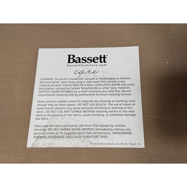 Bassett Furniture Three-Piece Sectional For Sale - Image 11 of 12