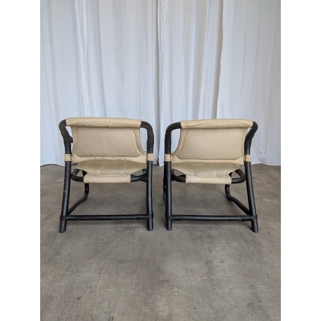 Vintage Espri Safari Lounge Chair in Black Bamboo and Beige Fabric, 1970s For Sale - Image 13 of 18