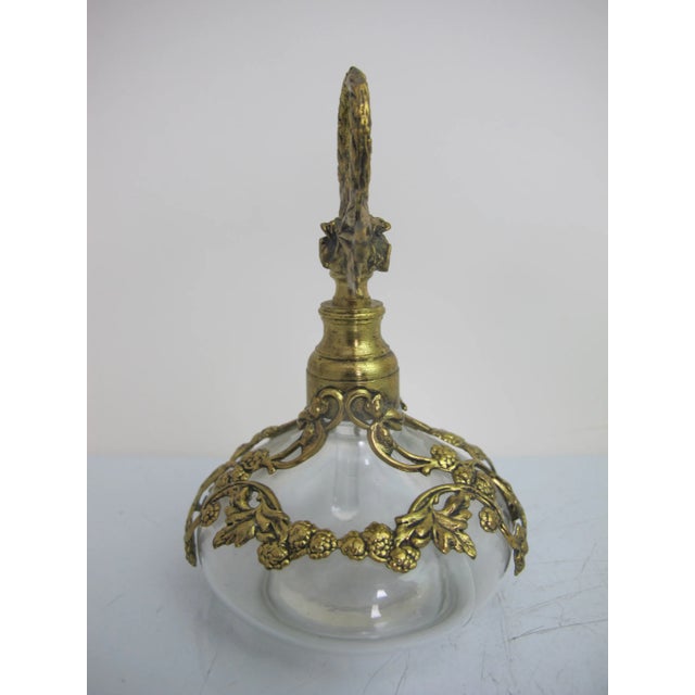 Wow, beautiful vintage perfume bottle, made in West Germany (etched hallmark at base). Ornate gold ormolu metalwork...