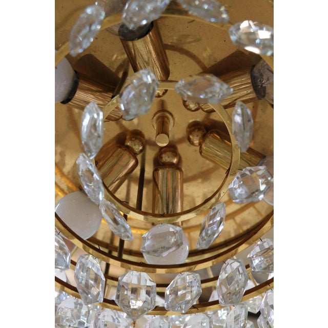 Large Flush Mount Chandelier in Crystal & Brass from Lobmeyr / Bakalowits & Sons For Sale - Image 6 of 7