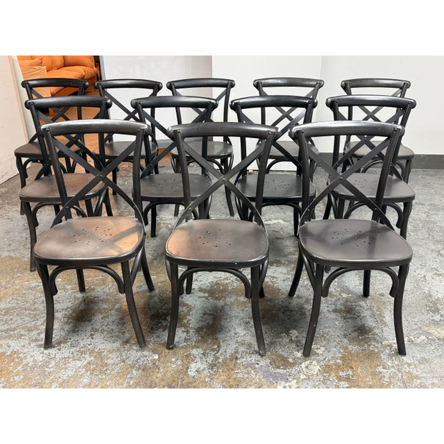 Design Plus Gallery presents a Set of Twelve Metal Madeleine Side Chairs from Restoration Hardware. Inspired by the café...
