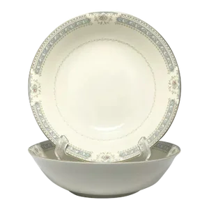 1980s Mikasa “Lexington” Pair of Round Porcelain Serving Bowls
