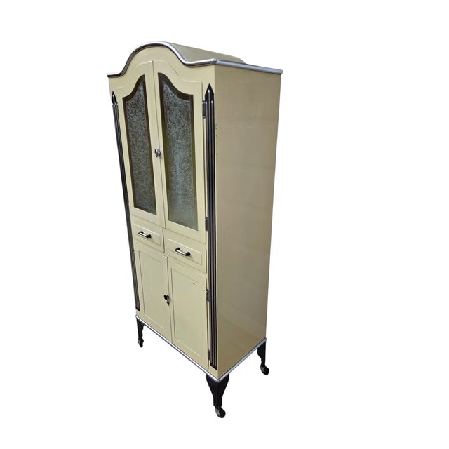 Antique Industrial Art Deco Doctors Dental Cabinet Curio Metal Hutch Apothecary For Sale - Image 12 of 17