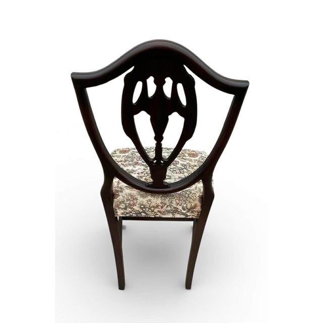 Vtg. Mahogany Hepplewhite Style Shield Back Dining Chairs -Set of 6 For Sale - Image 13 of 16