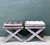 Vintage Tufted Velvet X Benches - A Pair For Sale In West Palm - Image 6 of 12