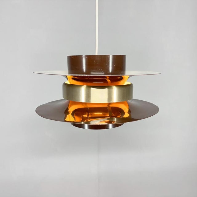 Space Age German Pendant Light in Metal, 1970s For Sale - Image 11 of 13