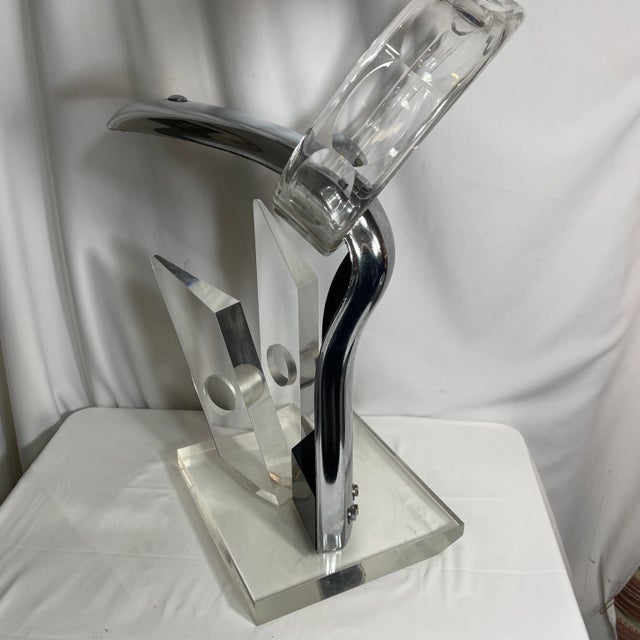 Mid 20th Century Rona Culter Lucite & Chrome Sculpture For Sale - Image 10 of 12