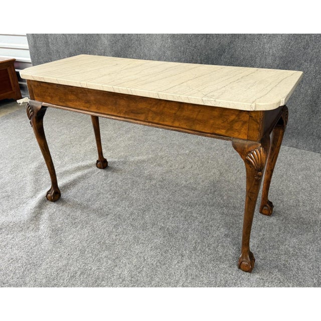 English 19th Century Marble Top Foyer Table For Sale - Image 3 of 9