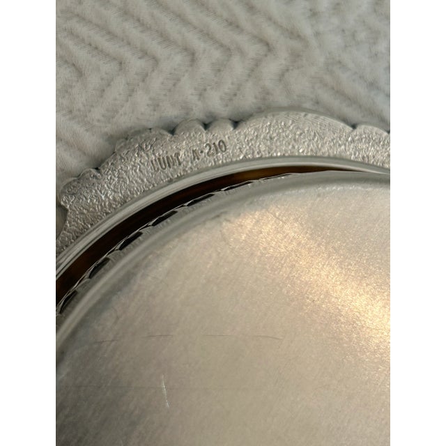 Silver Vintage Lunt “Eloquence” Silver Plate Reticulated Wine Coaster For Sale - Image 8 of 9