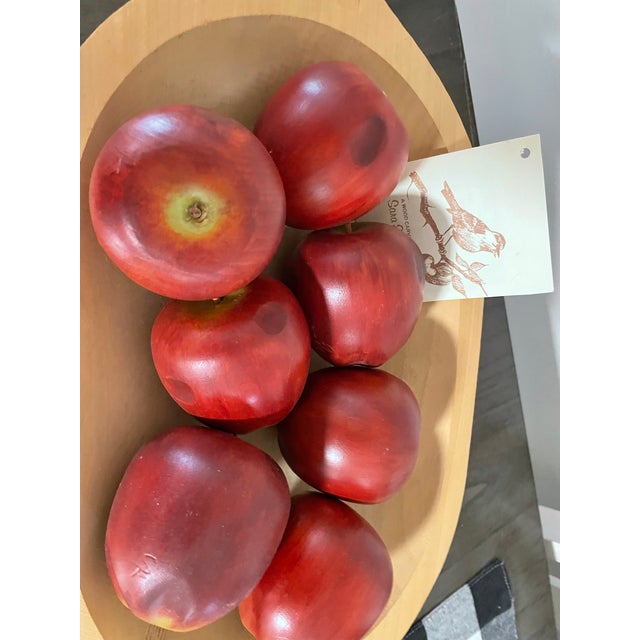 RARE GEORGIA FOLK ART – SARA E. FINNEY HAND-CARVED WOODEN APPLES This is a really special find! Offered is a group of 7...