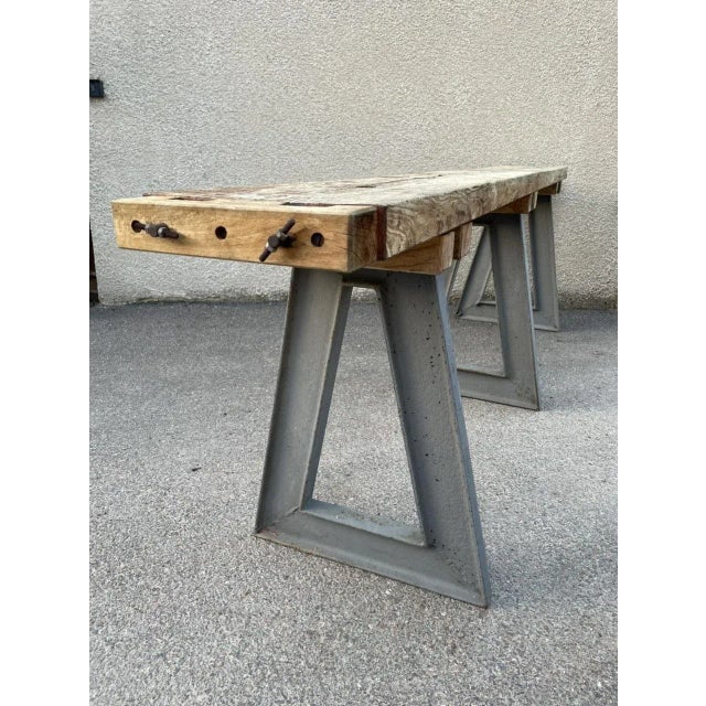 Brown Industrial Worktable, 1970s For Sale - Image 8 of 14