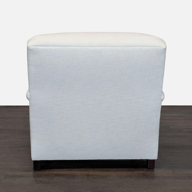 2020s Pottery Barn Classic White Lounge Chair – Comfortable Upholstered Armchair For Sale - Image 5 of 9