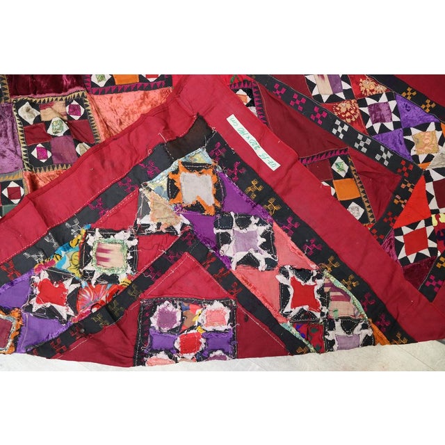 Vintage Embroidered Uzbek Wall Hung Patchwork Tapestry, 1920s For Sale - Image 13 of 14