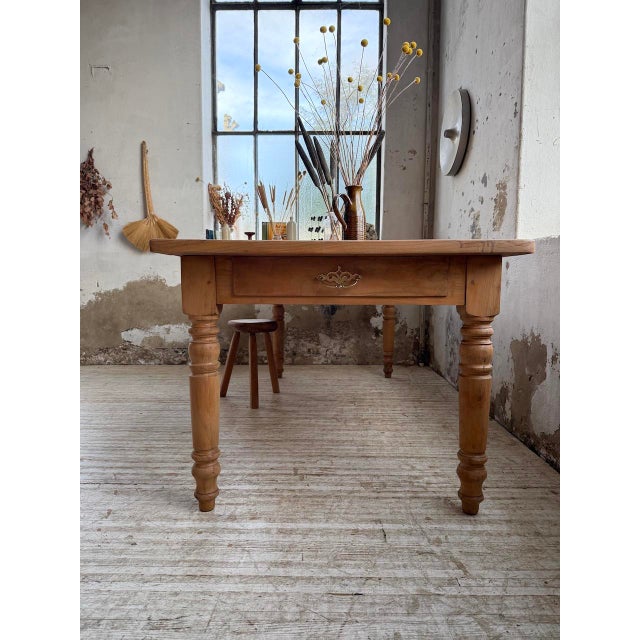 Cherrywood Farmhouse Table, 1950s For Sale - Image 15 of 18