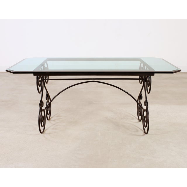 Italian Scrolled Iron Patio Garden Dining Table For Sale - Image 18 of 18