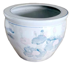 Vintage Pastel Chinoiserie Ceramic Planter/Fish Pond