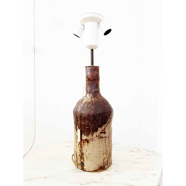 Brutalist Postmodern Mid-Century Modern Ceramic Handmade Lamp 70s, 3 Lights For Sale - Image 10 of 10