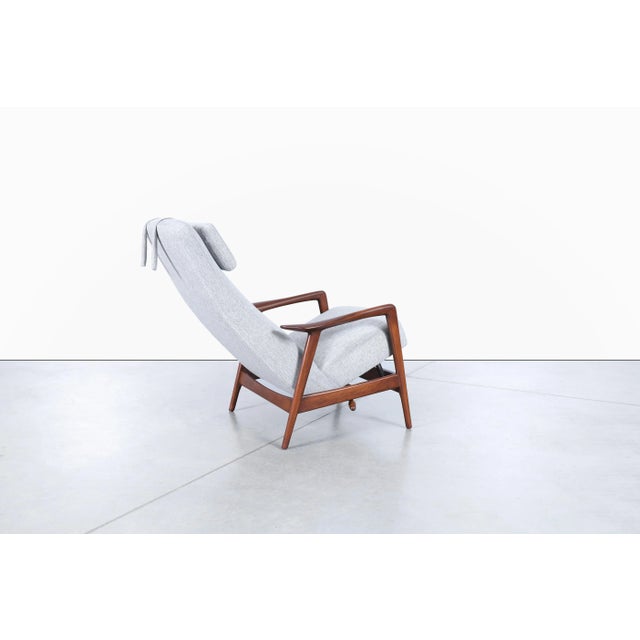 Swedish Modern Walnut Recliner Chair by Alf Svensson for Dux For Sale - Image 10 of 12