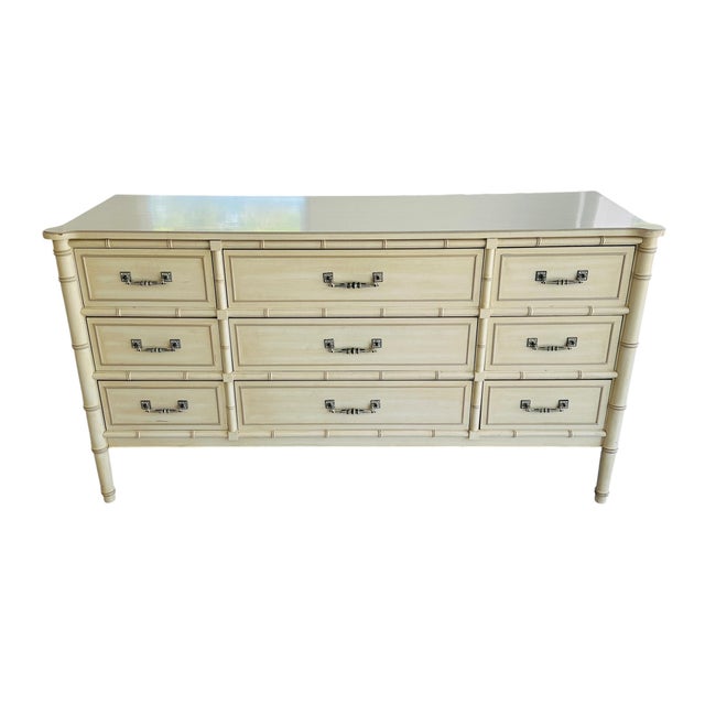 An authentic icon of Palm Beach Regency and Hollywood Regency design, this nine-drawer "Triple Dresser" from the renowned...