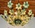 Green 1970s Vintage Murano Style Hand-Painted Green Glass Floral Flush Mount Chandelier⁠ For Sale - Image 8 of 18