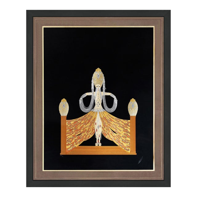 Erté, Enchantress (Large Hand Signed Foil Stamped Embossed Serigraph), 1986 For Sale