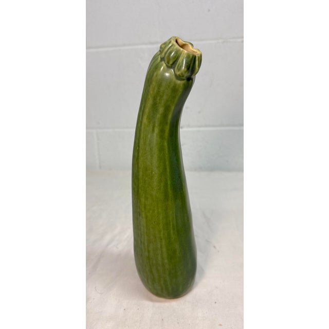 Vintage 97' Handmade Patricia Garrett Figural Vegetable Zucchini Pottery Vase For Sale - Image 4 of 10