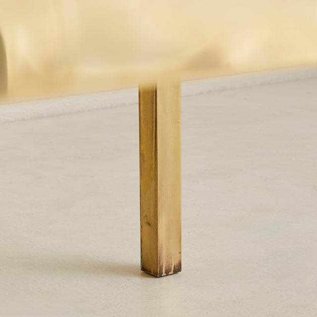 Square Onyx + Brass Coffee Table, 1970s For Sale In Chicago - Image 6 of 8