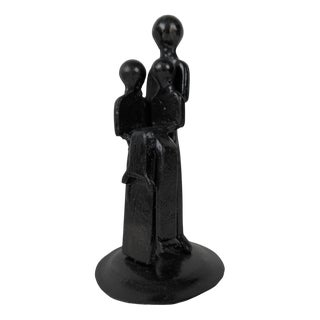 Figurative Iron Sculpture of Mother and Child, 1970s For Sale