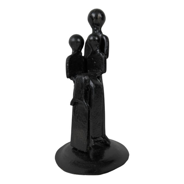 Figurative Iron Sculpture of Mother and Child, 1970s For Sale