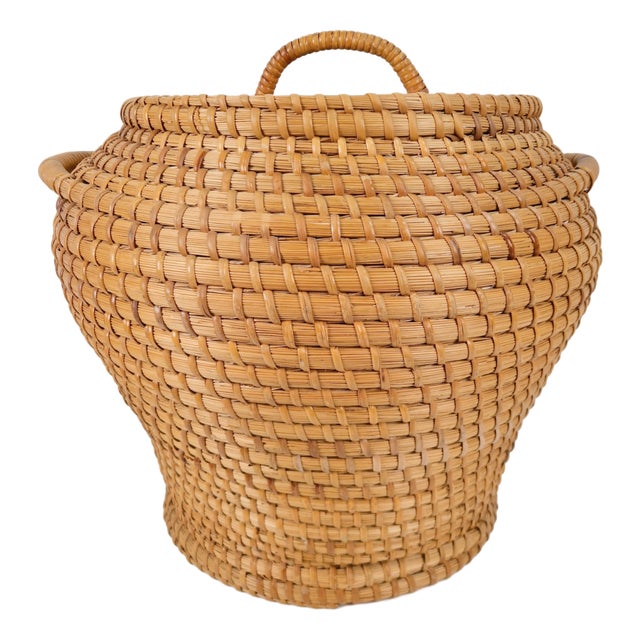 Vintage Rush Snake Charmer Lidded Basket, 1960 For Sale