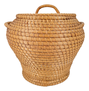Vintage Rush Snake Charmer Lidded Basket, 1960