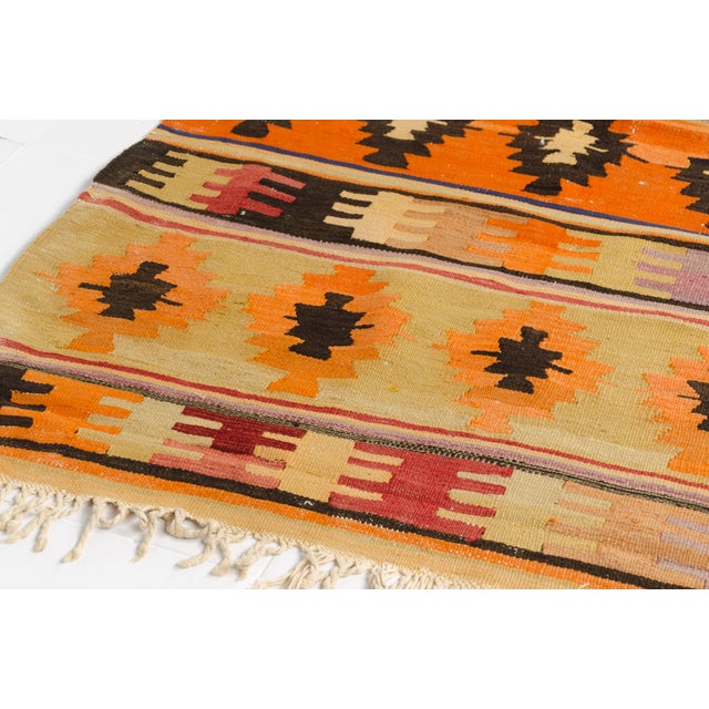 1960s Mid 20th Century Handmade Wool Runner for Entryway or Gallery For Sale - Image 5 of 10