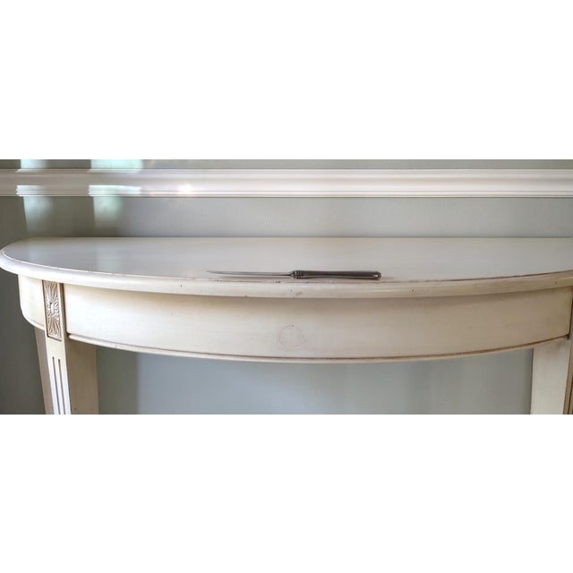 Ethan Allen Gustavian Swedish Demilune Console Table For Sale - Image 17 of 17