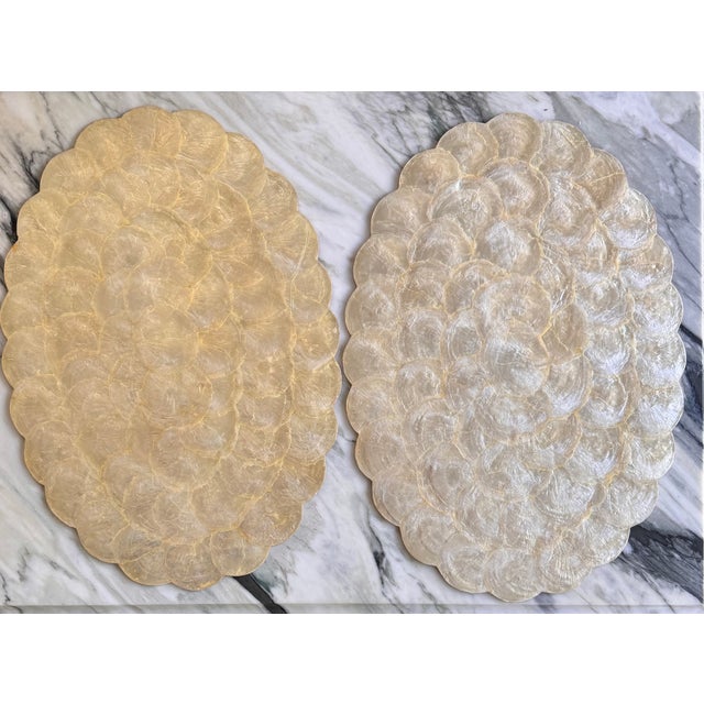 1990s 1990s Capiz Shell Oval Placemats - Set of 12 For Sale - Image 5 of 14
