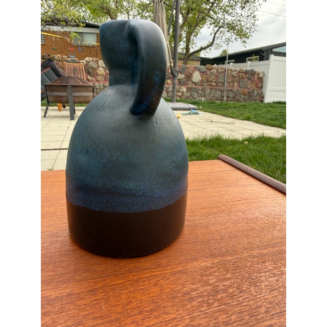 Ruscha Keramik 312 Fat Lava Vase Blue Black Kurt Tschörner West Germany For Sale - Image 4 of 5