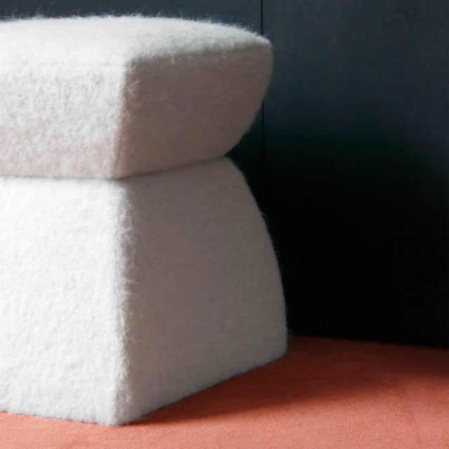 Contemporary Cusi Pouf in Loft Grey Mohair from Kabinet For Sale - Image 3 of 7
