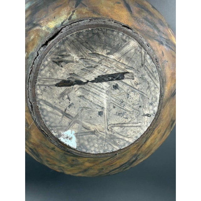 Late 20th Century Signed George Whitten Raku Studio Pottery Lidded Sculptural Vessel For Sale - Image 9 of 9