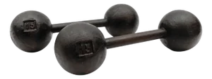 Art Deco Double Ball Dumbbells, 1930s-1940s, Set of 2